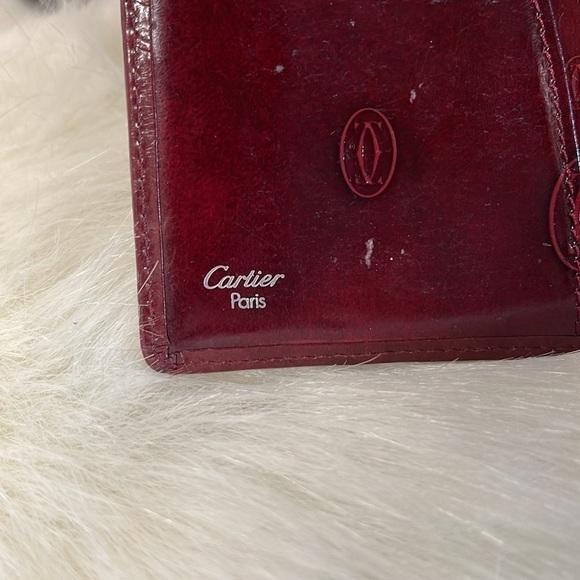 AUTHENTIC MUST DE CARTIER BORDEAUX LEATHER HAPPY BIRTHDAY 6 RING AGENDA PLANNER - Picture 6 of 11